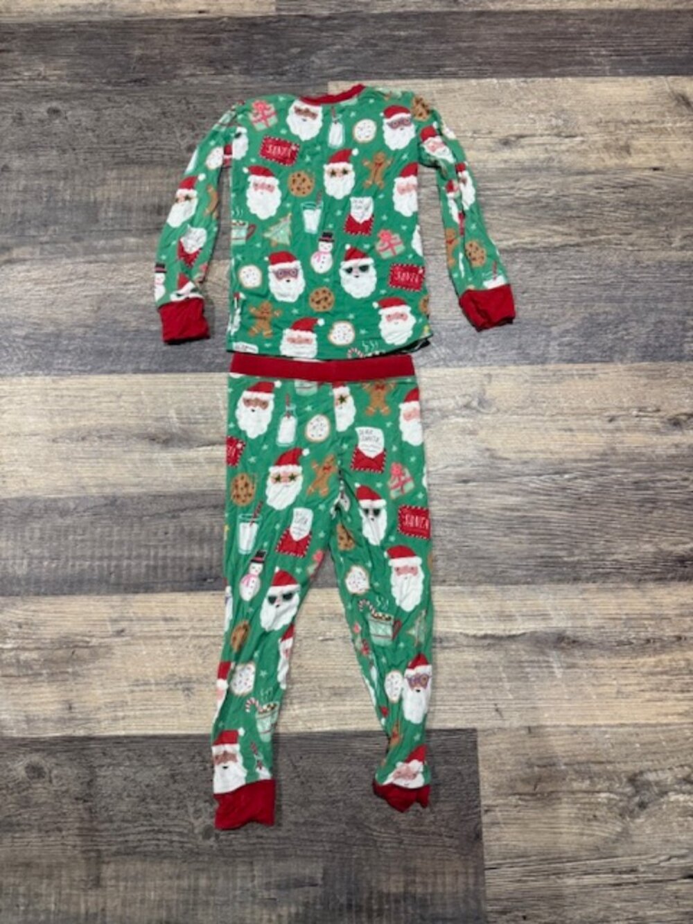 Little Sleepies Two-Piece Pajama Set Size 2T Santa & Cookie Print - Picture 2 of 6